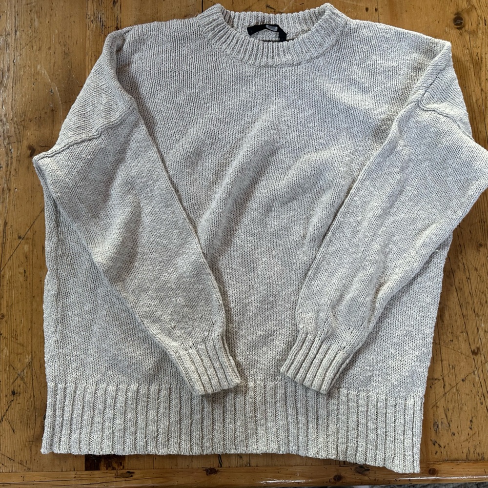 Jenni Kayne Linen/Cotton Sweater, great fit, ivory size S